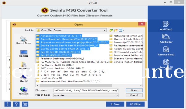 SysInfos MSG Converter Screenshots